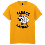Fleece Navidad Adult Kids T-Shirt Christmas Sheep Santa Tee