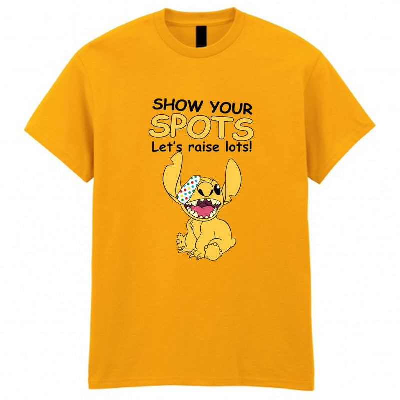 Pudsey Bear Lilo Stitch Girls Boys T-Shirt Spotty Day Kids Tee