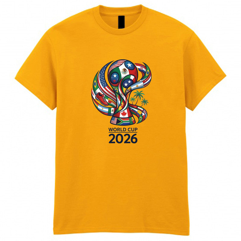 World Cup 2026 Trophy Adult Kids T-Shirt Football Soccer Flags Gaming Tee
