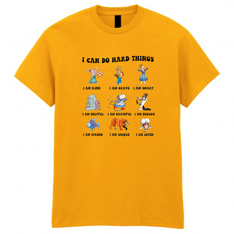 I Can Do Hard Things World Book Day Kids T-Shirt Back To School Funny Tee