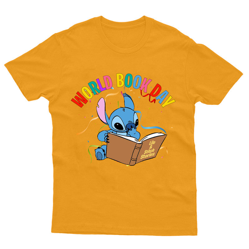 World Book Day T-Shirt Lilo & Stitch Funny Kids Boys Girls Tee Top