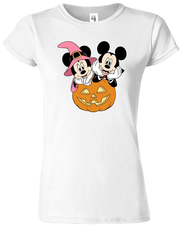 Halloween Ladies Costume Tshirt Mickey Minnie Disneyland Horror Women Top Tee - TheMonkeyTees