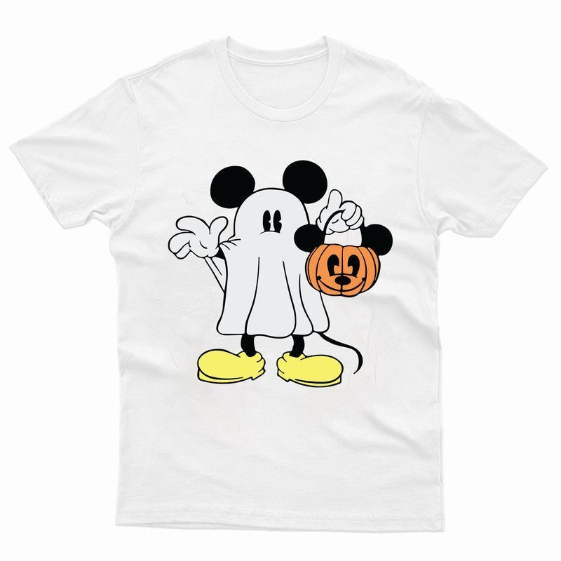 Halloween Spooky Mickey Kids T-Shirt Disneyland Mouse Ghost Unisex Funny Top Tee - TheMonkeyTees