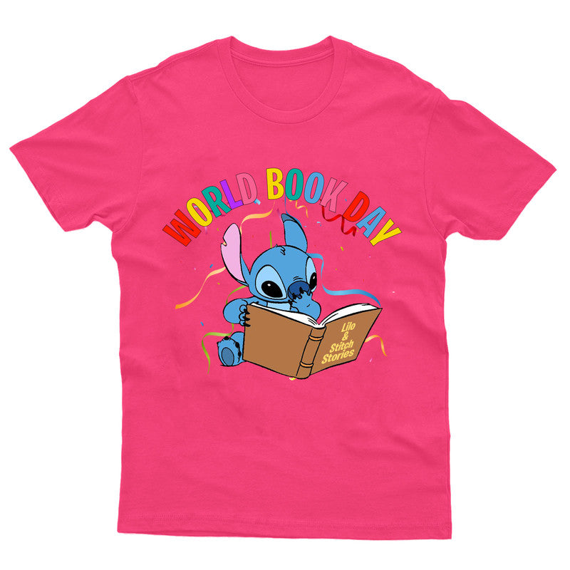 World Book Day T-Shirt Lilo & Stitch Funny Kids Boys Girls Tee Top
