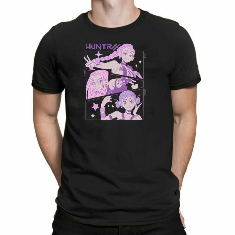 Huntrix Demon Hunters Mens Kids T-Shirt K-Pop Anime Unisex Cartoon Tee - TheMonkeyTees