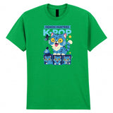 Cute Kpop Tiger Adult Kids T-Shirt Blue Tiger And Grey Bird Tee Funny Anime Shirt Korean Idol Fan Gift