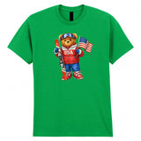 USA Winter 2026 Skiing Teddy Bear Adult Kids T-Shirt Sports  Italy Milano Cortina Tee