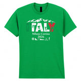 Italy Winter Sports Skiing 2026 Adult T-Shirt Snowboarding Skating Italian Winter Mountain Tee