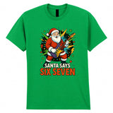 Christmas Six Seven Santa Adult Kids T-Shirt Funny Xmas Tee