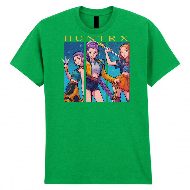 Kpop Hunters Mens Kids Tshirt Demon Huntrix Fan Gift Anime Cartoon Style Unisex