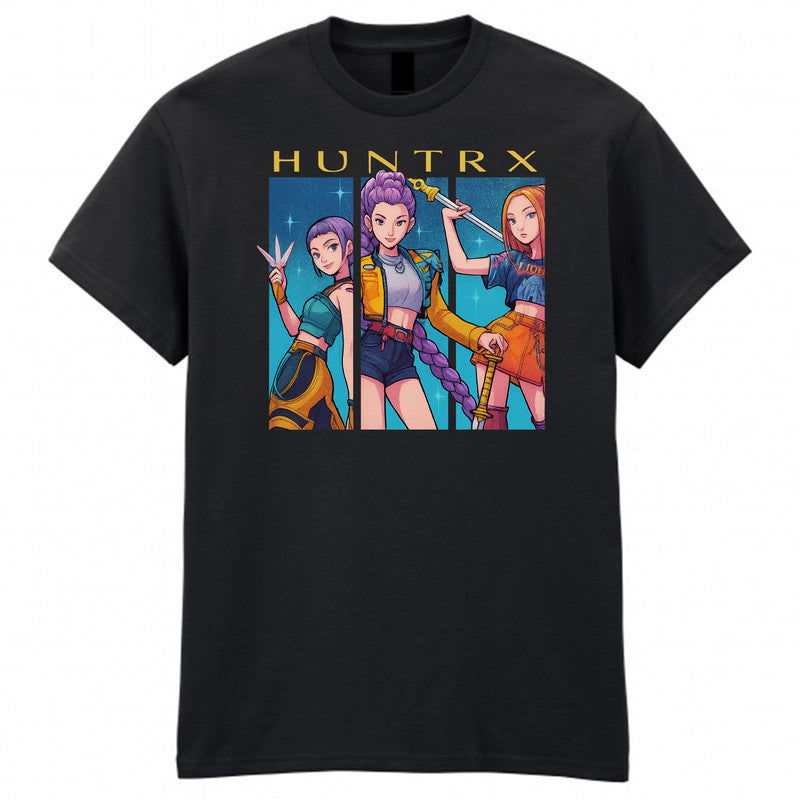 Kpop Hunters Mens Kids Tshirt Demon Huntrix Fan Gift Anime Cartoon Style Unisex - TheMonkeyTees