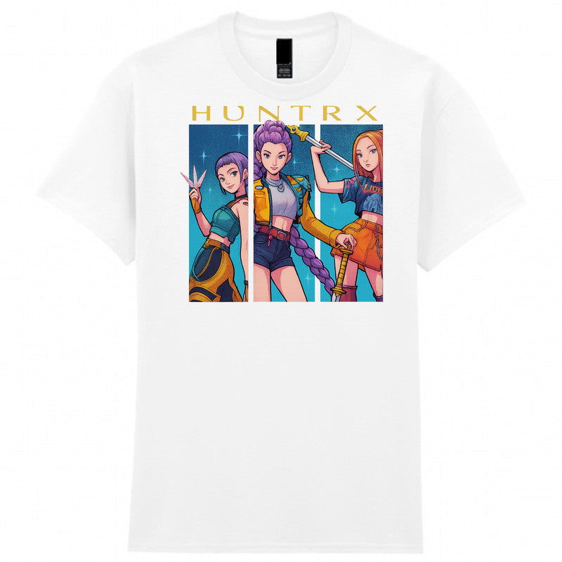 Kpop Hunters Mens Kids Tshirt Demon Huntrix Fan Gift Anime Cartoon Style Unisex - TheMonkeyTees