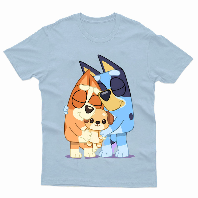 Bluey Dog Adult Kids T-Shirt Father's Day School Tee