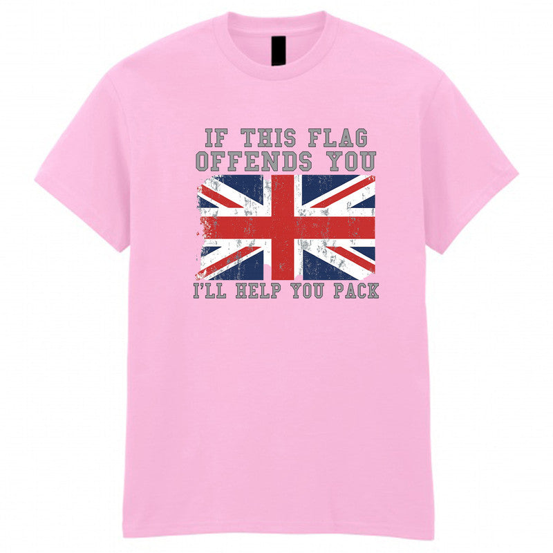 Great Britain United Kingdom Adult Kids T-Shirt This Flag Offends You I'll Help You Pack Tee