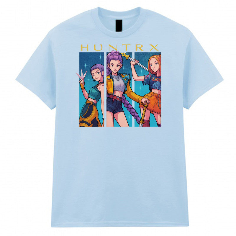Kpop Hunters Mens Kids Tshirt Demon Huntrix Fan Gift Anime Cartoon Style Unisex