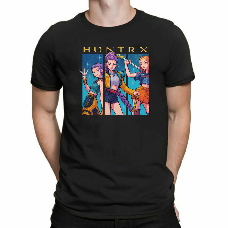 Kpop Hunters Mens Kids Tshirt Demon Huntrix Fan Gift Anime Cartoon Style Unisex
