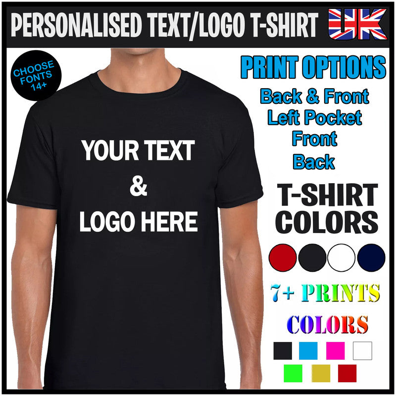 Personalised Kids T-Shirt Girls Boys Customised Childrens Tee