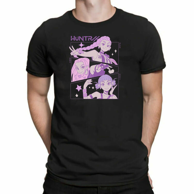 Huntrix Demon Hunters Mens Kids T-Shirt K-Pop Anime Unisex Cartoon Tee