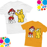 Pudsey Bear Kids T-Shirt Petrol Paw Dog Spotty Day Children Need Tee