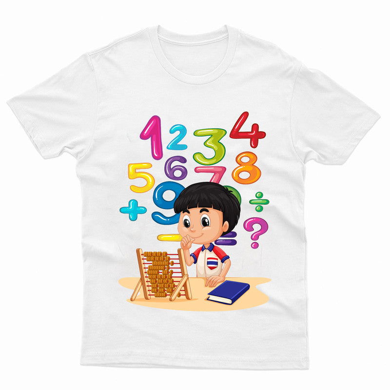 Maths Symbols Number Day Kids T-Shirt Children School Maths Day Costume Tee Top - TheMonkeyTees