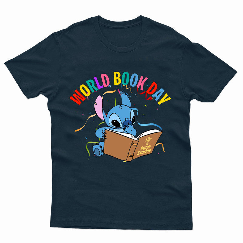 World Book Day T-Shirt Lilo & Stitch Funny Kids Boys Girls Tee Top