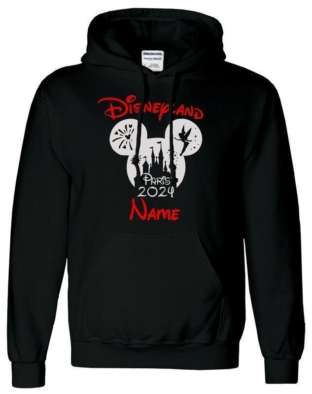 Personalised Kids Disneyland 2024 2025 Hoody Family Matching Mickey Minnie Hood - TheMonkeyTees