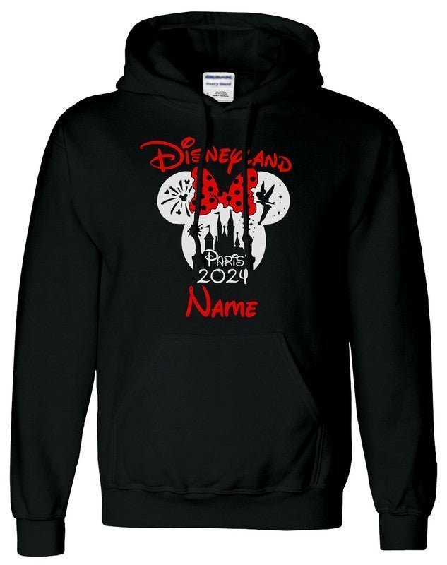 Personalised Kids Disneyland 2024 2025 Hoody Family Matching Mickey Minnie Hood - TheMonkeyTees