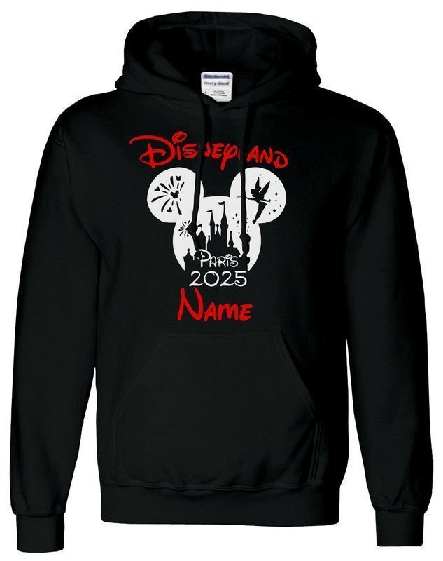 Personalised Kids Disneyland 2024 2025 Hoody Family Matching Mickey Minnie Hood - TheMonkeyTees