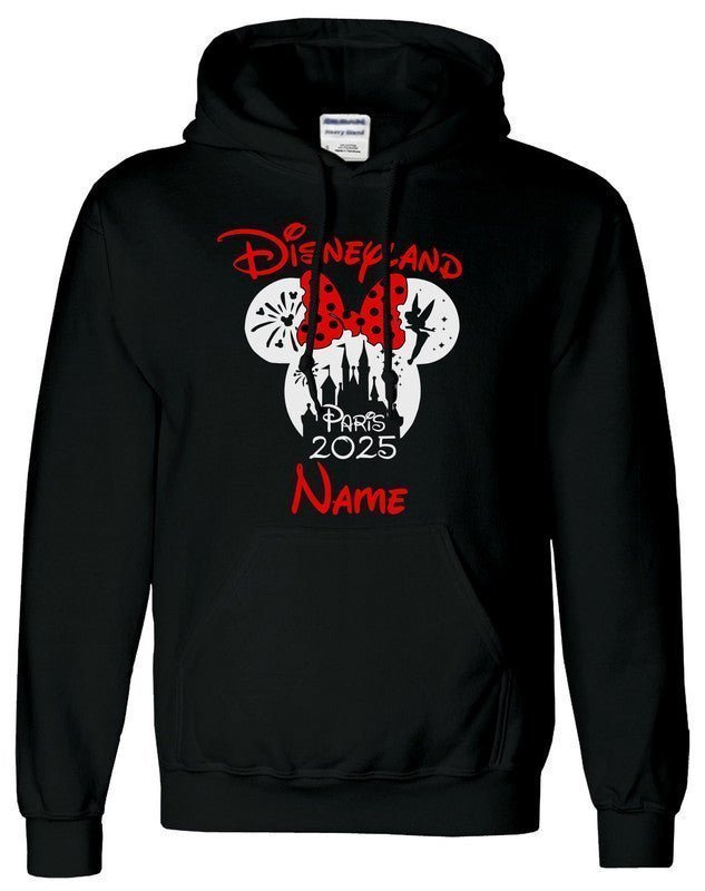Personalised Kids Disneyland 2024 2025 Hoody Family Matching Mickey Minnie Hood - TheMonkeyTees