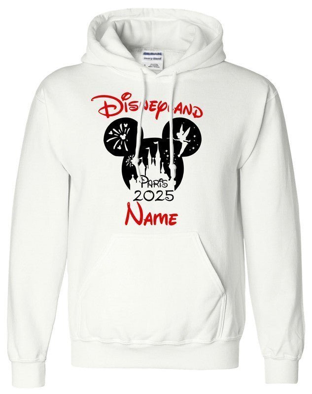 Personalised Kids Disneyland 2024 2025 Hoody Family Matching Mickey Minnie Hood - TheMonkeyTees