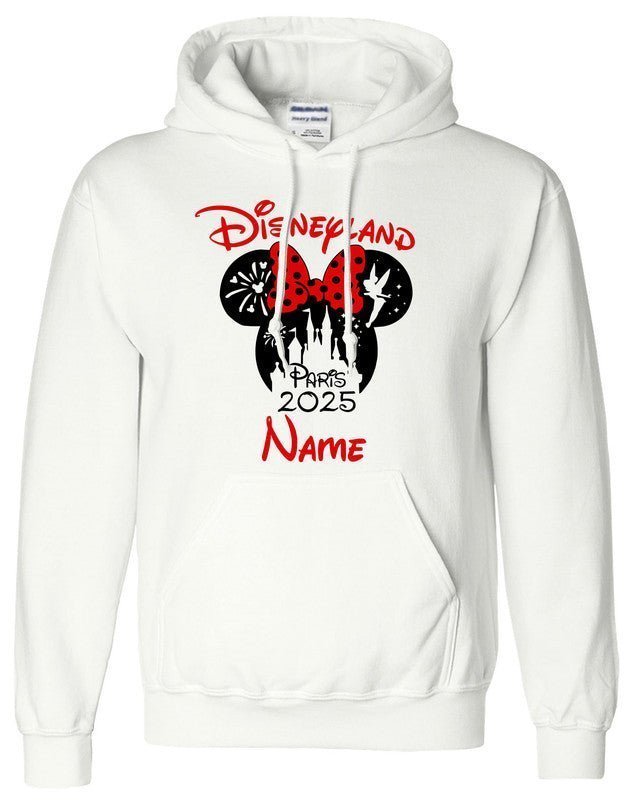 Personalised Kids Disneyland 2024 2025 Hoody Family Matching Mickey Minnie Hood - TheMonkeyTees