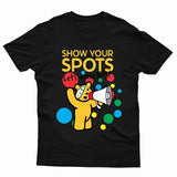 Pudsey Bear Show Your Spots 2024 Kids Tshirt Lets Raise Lots Spotty Day Boys Top - TheMonkeyTees