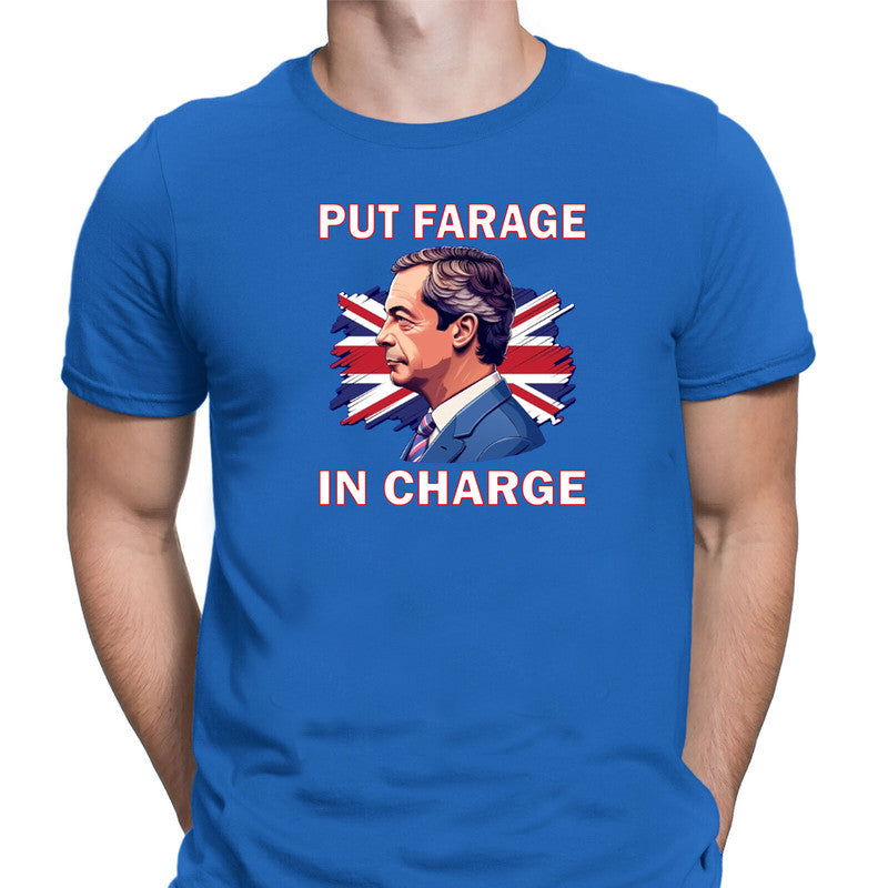 Put Farage in Charge Adult Kids T-shirt Reform UK Nigel Farage - TheMonkeyTees