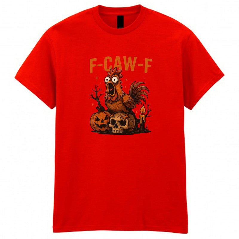 F-CAW-F Halloween Adult Kids T-Shirt Funny Chicken Tee