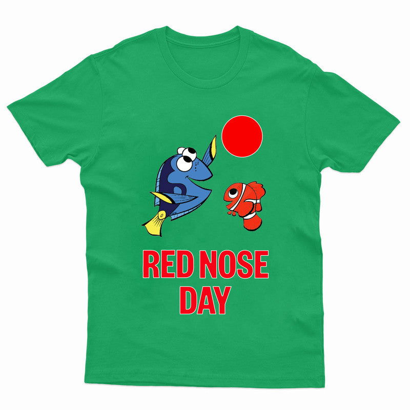 Red Nose Day Adult Kids T-Shirt 2025 Fish Tee - TheMonkeyTees