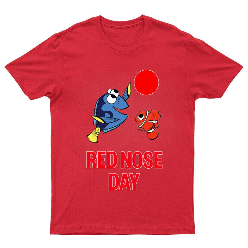 Red Nose Day Adult Kids T-Shirt 2025 Fish Tee - TheMonkeyTees