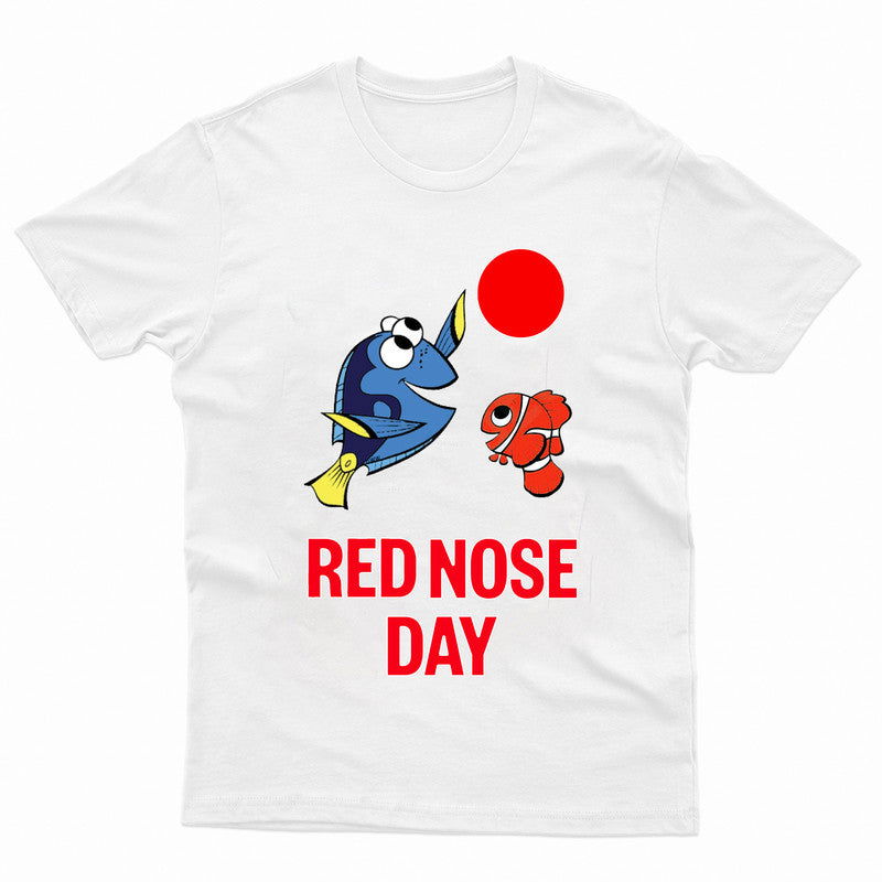 Red Nose Day Adult Kids T-Shirt 2025 Fish Tee - TheMonkeyTees