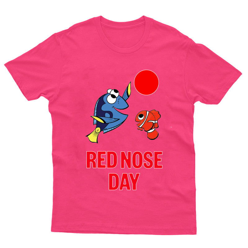Red Nose Day Adult Kids T-Shirt 2025 Fish Tee - TheMonkeyTees