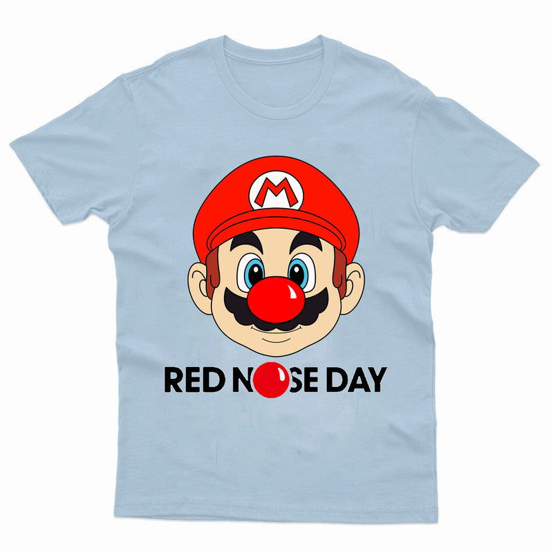 Red Nose Day Adult Kids T-Shirt Mario Face Funny T shirt - TheMonkeyTees
