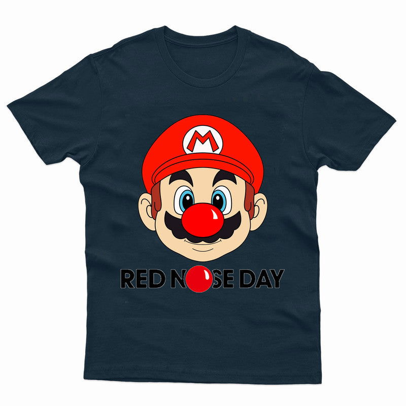 Red Nose Day Adult Kids T-Shirt Mario Face Funny T shirt - TheMonkeyTees