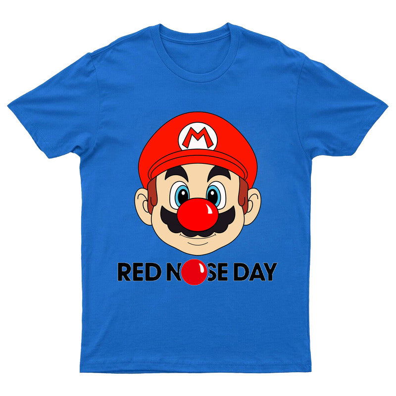 Red Nose Day Adult Kids T-Shirt Mario Face Funny T shirt - TheMonkeyTees