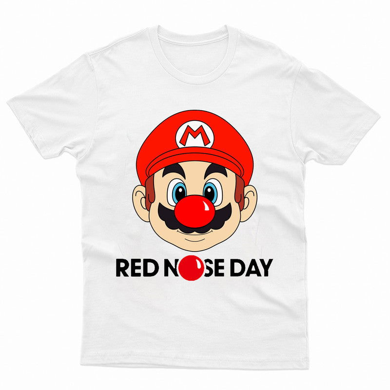 Red Nose Day Adult Kids T-Shirt Mario Face Funny T shirt - TheMonkeyTees