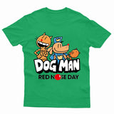 Red Nose Day Dog Man Adult Kids T-Shirt Cartoon Tee - TheMonkeyTees