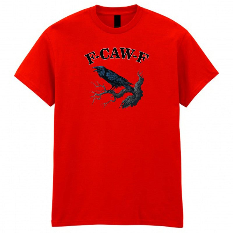 F-CAW-F Raven Mens T-Shirt Funny Gothic Crow Halloween Top