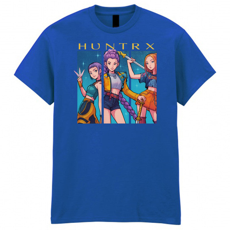 Kpop Hunters Mens Kids Tshirt Demon Huntrix Fan Gift Anime Cartoon Style Unisex