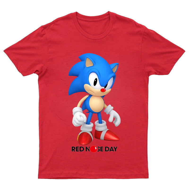 Sonic Red Nose Day Adult Kids Gift T-Shirt - TheMonkeyTees