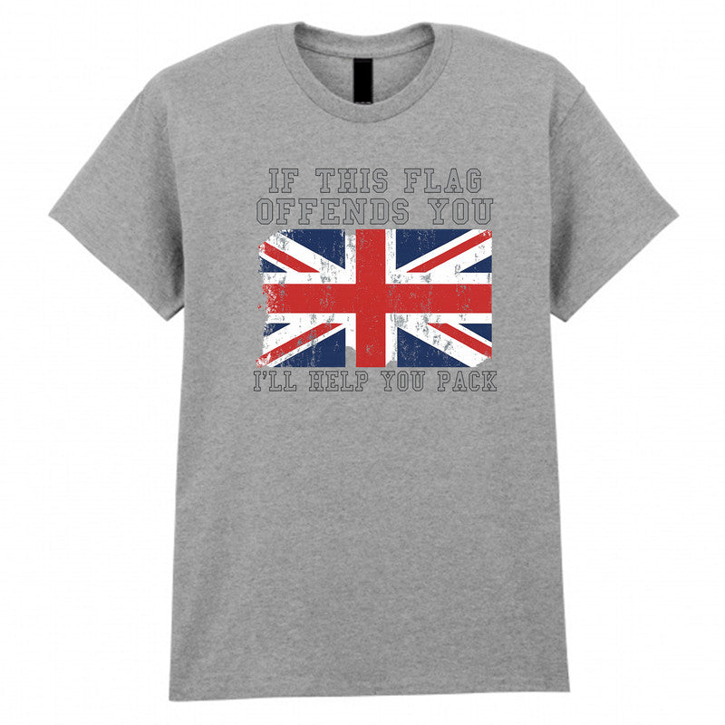Great Britain United Kingdom Adult Kids T-Shirt This Flag Offends You I'll Help You Pack Tee