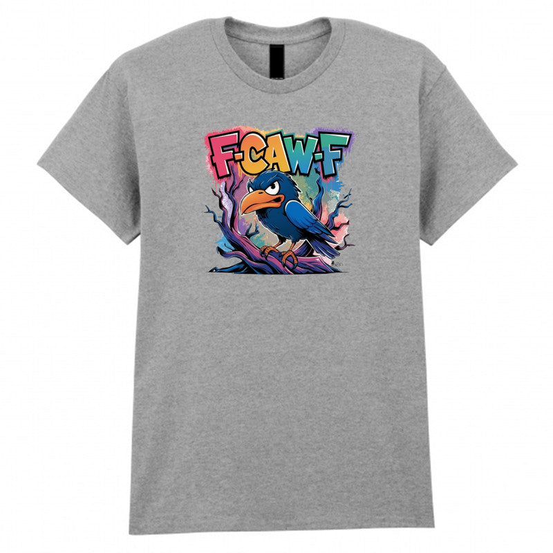 F-Caw-F Crow Adult Kids T-Shirt Birds Animals Halloween Tee
