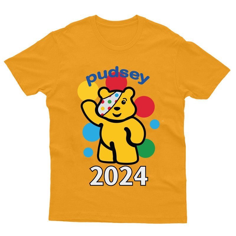 Spotty Pudsey Bear Kids T-Shirt Children In Need Dotty Spot Boys Girls Top Tee - TheMonkeyTees
