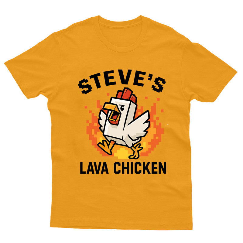 Steves Lava Chicken Mens Kids Printed Tshirt - TheMonkeyTees